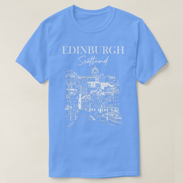 Edinburgh Scotland Traveling Edinburgh Travel Girl T Shirt (Design framsida)