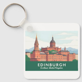Edinburgh Scotland United Kingdom Pastel Travel Nyckelring
