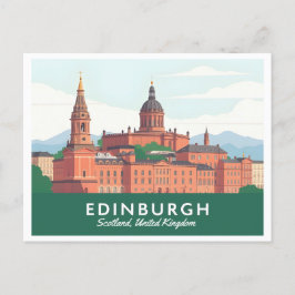 Edinburgh Scotland United Kingdom Pastel Travel Vykort