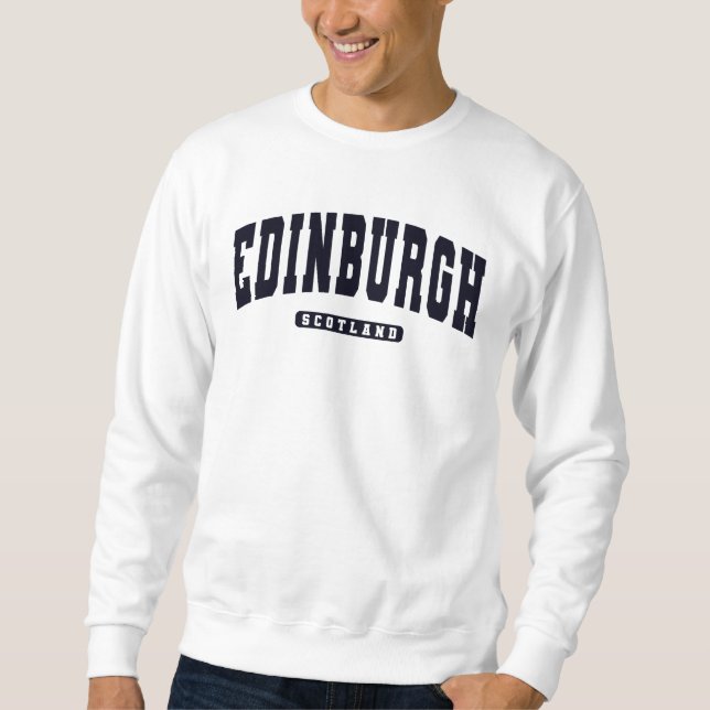 Edinburgh Scotland Varsity College Stil Lång Ärmad Tröja (Framsida)