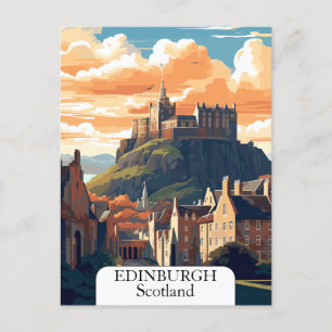 Edinburgh, Scotland Vintage Castle Vykort