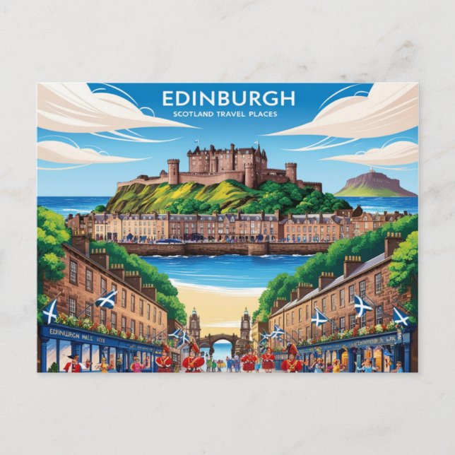 Edinburgh Scotland Vintage resor Poster vykort (Framsida)