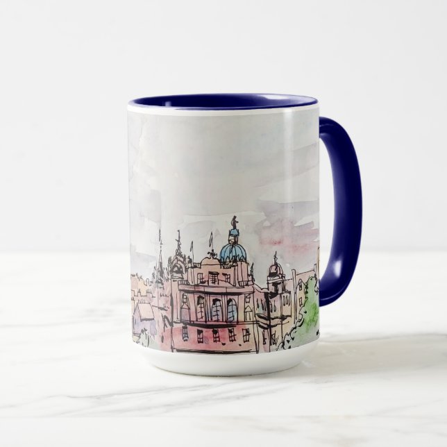 Edinburgh Scotland Watercolor Mugg (Framsida höger)