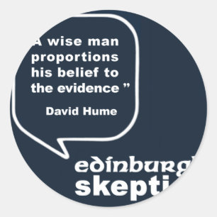Edinburgh Skeptics - Hume Quote Runt Klistermärke