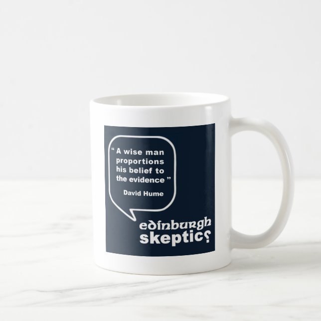 Edinburgh skeptiker - Hume citationstecken Kaffemugg (Höger)