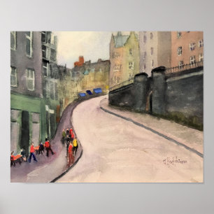 EDINBURGH SKOTTLAND AKVARELL POSTER