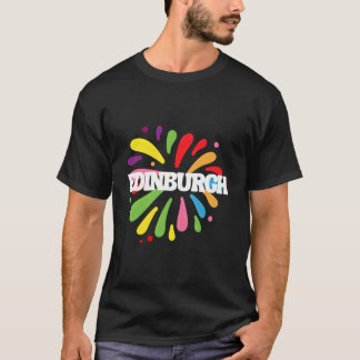Edinburgh Skottland Färgglatt Festival T Shirt