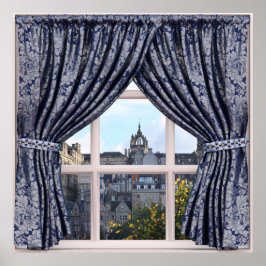 Edinburgh, Skottland - Faux Window View Poster