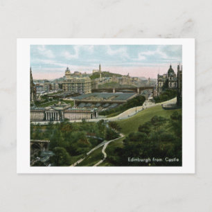 Edinburgh, Skottland från Castle Vintage Vykort