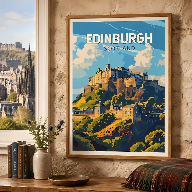 Edinburgh Skottland Resa Konst Vintage Poster (Skapare uppladdad)