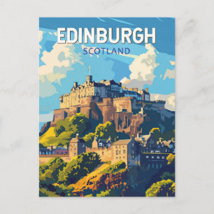 Edinburgh Skottland Resa Konst Vintage Vykort