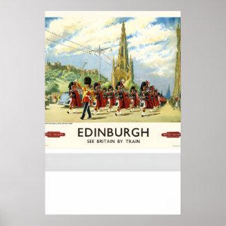 Edinburgh Skottland Se Storbritannien med tåg Vint Poster