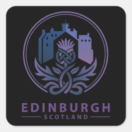 Edinburgh Skottland Storbritannien Fyrkantigt Klistermärke