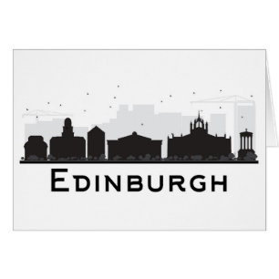 Edinburgh Skottland svartvit horisont Hälsningskort