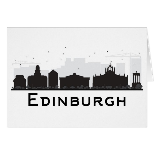 Edinburgh Skottland | svartvit horisont Hälsningskort (Framsidan Horizontal)
