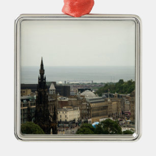 Edinburgh Skyline 001 Julgransprydnad Metall