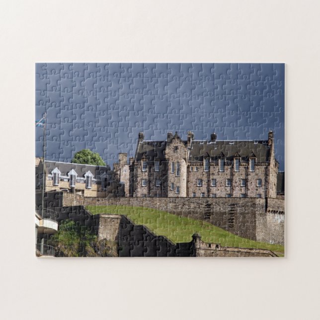edinburgh slott grått pussel (Horisontell)