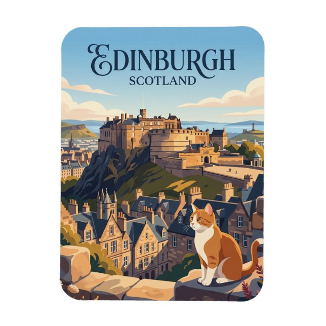 Edinburgh slott Skottland Magnet (Vertikal)