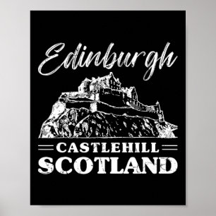 Edinburgh slott Skottland Skotsk Europa Semester Poster
