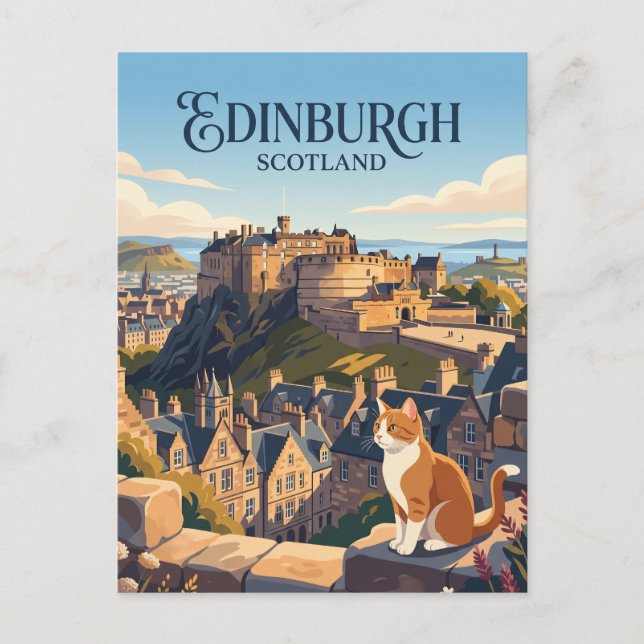 Edinburgh slott Skottland Vykort (Framsida)
