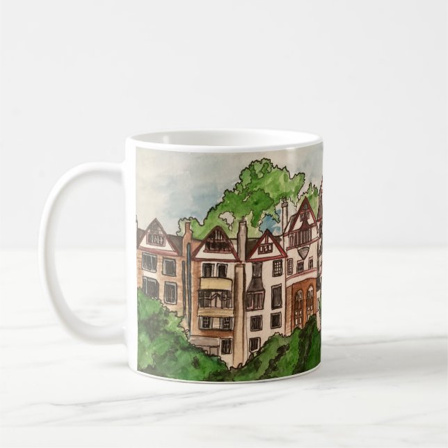 Edinburgh souvenir mugg (Ramsay-trädgården) (Vänster)