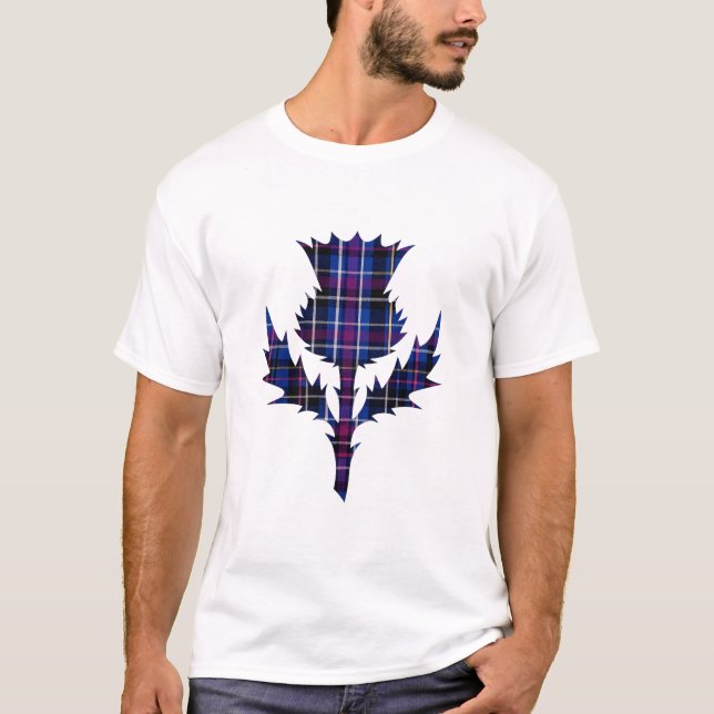 Edinburgh tartan thistle T-Shirt (Framsida)