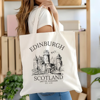 Edinburgh Tote Bag | Vintage Scotland Travel Tygkasse