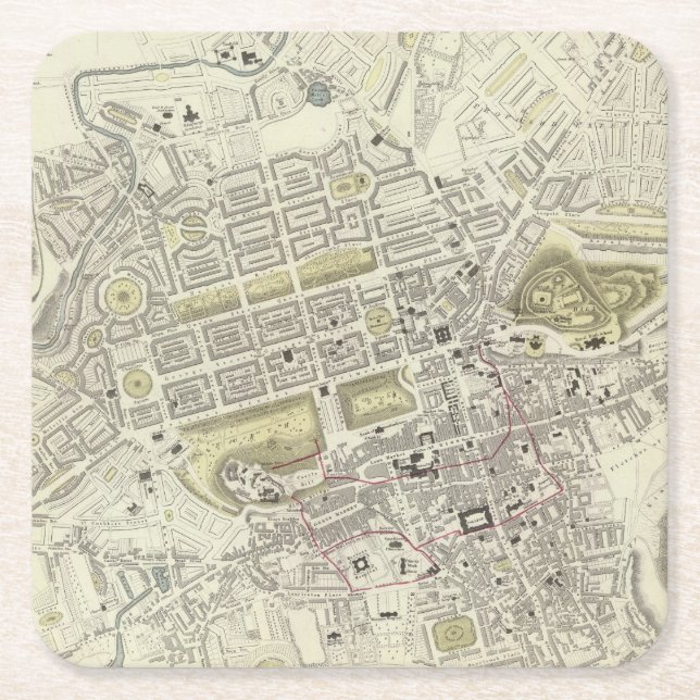 Edinburgh Underlägg Papper Kvadrat (Framsidan)