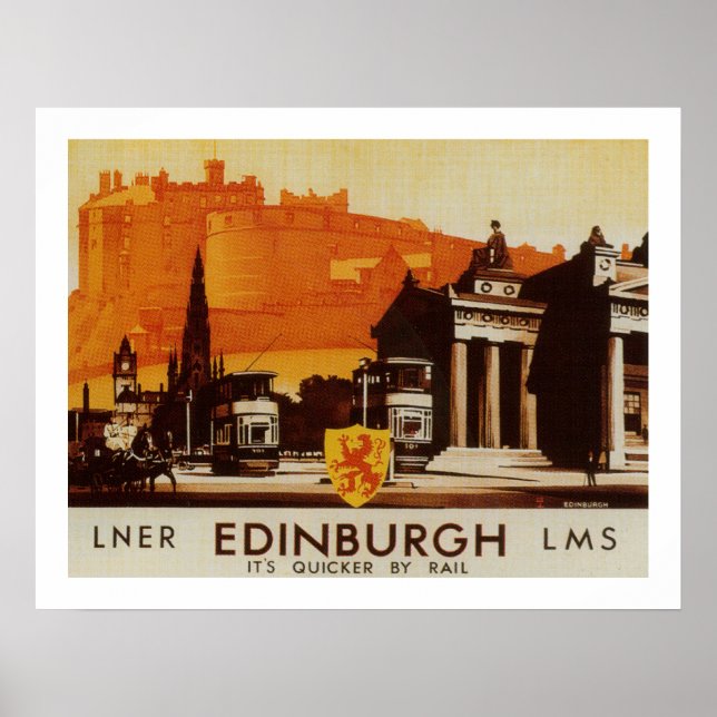 Edinburgh via LNER Rail Poster (Framsidan)