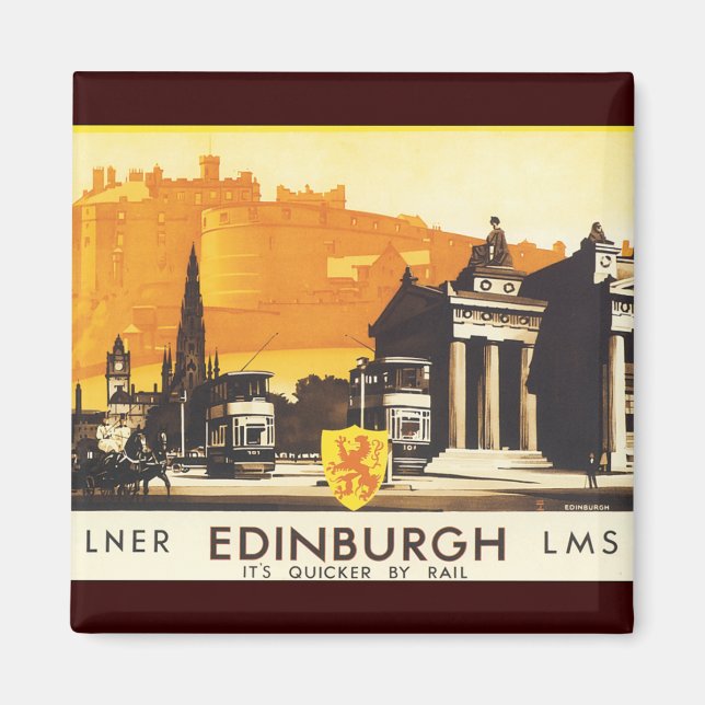 Edinburgh via LNER Rail Poster Magnet (Framsidan)