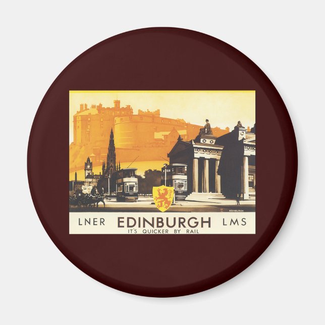 Edinburgh via LNER Rail Poster Magnet (Framsidan)