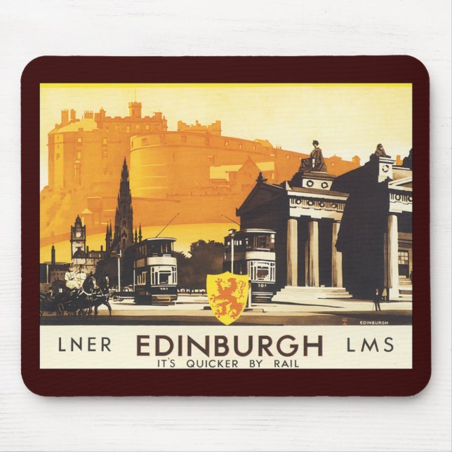 Edinburgh via LNER Rail Poster Musmatta (Framsidan)
