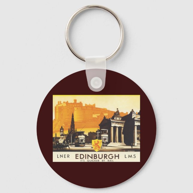 Edinburgh via LNER Rail Poster Nyckelring (Framsida)
