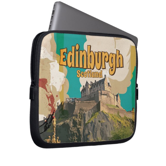 Edinburgh Vintage Resemalannansningsaffisch Laptop Fodral (Framsidan Höger)