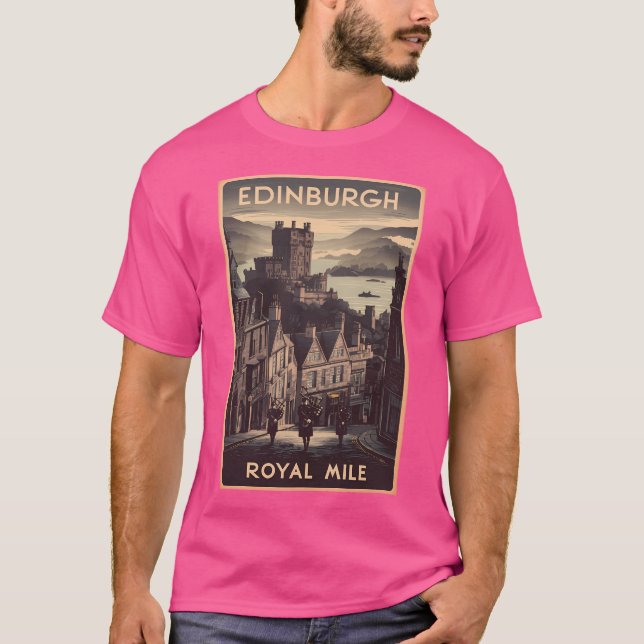 Edinburgh Vintage resor Poster T Shirt (Framsida)