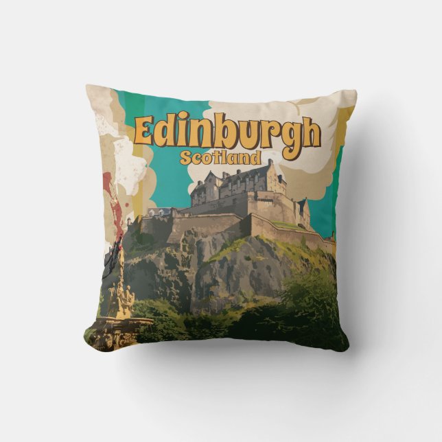Edinburgh Vintage Resoreraffisch Kudde (Framsida)