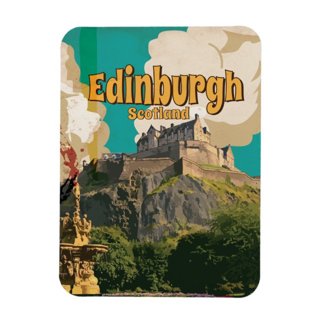 Edinburgh Vintage Resoreraffisch Magnet (Vertikal)