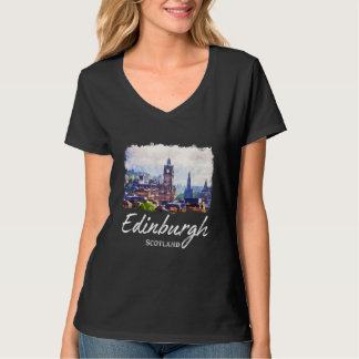 Edinburgh Watercolor Painting Edinburgh T Shirt