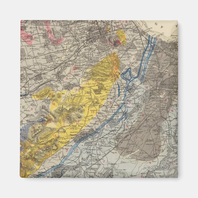 Edinburghs geologiska karta magnet (Framsidan)