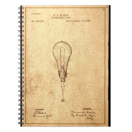 Edison Bulb Patent Anteckningsbok Med Spiral
