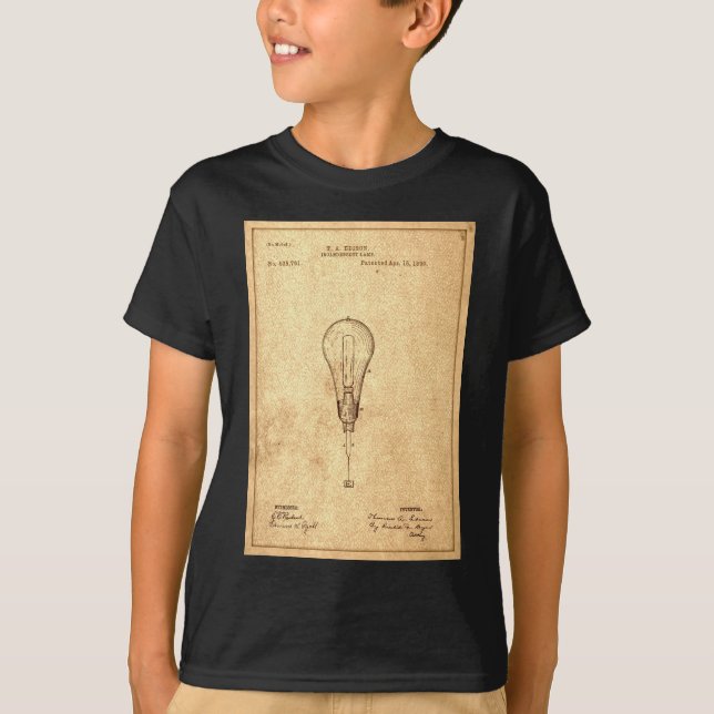 Edison Bulb Patent T Shirt (Framsida)