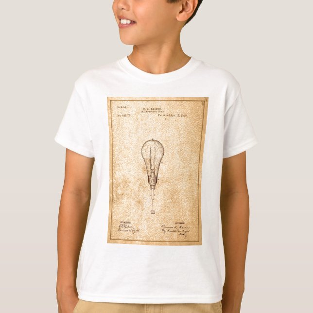 Edison Bulb Patent Tee Shirt (Framsida)
