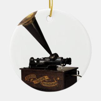 Edison hem- Phonograph Julgransprydnad Keramik