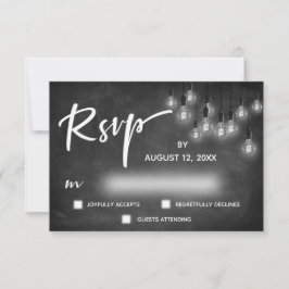 Edison Ljus Chalkboard Modern Calligraphy OSA Kort