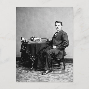 Edison och Hans fonografi 1887 Vykort