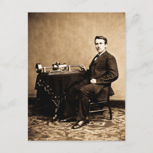 Edison och Hans fonografi 1887 Vykort