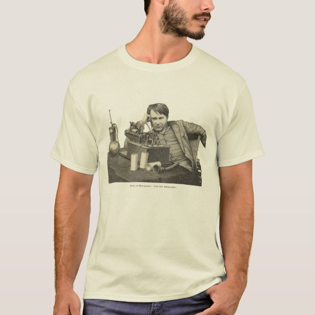 Edison på phonographen t shirt (Framsida)