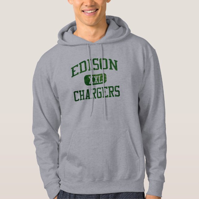 Edison uppladdareHoodie - grå färg Sweatshirt Med Luva (Framsida)