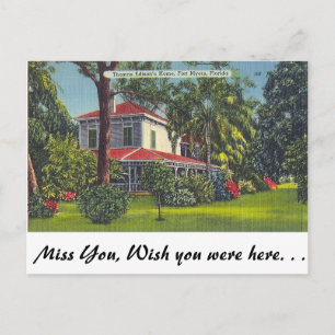 Edisons hem, Fort Myers, Florida Vykort