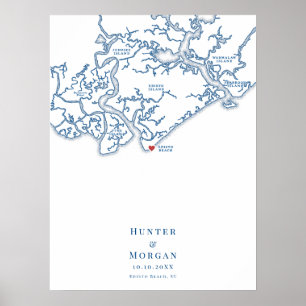 Edisto Beach Alternativ Bröllopsgästbok Poster